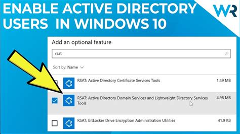 Activate active directory users and computers windows 10